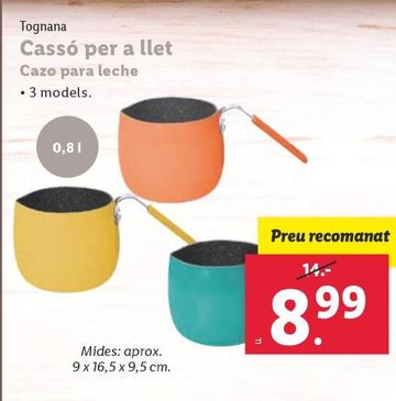 Oferta de Tognana - Cazo Para Leche por 8,99€ en Lidl
