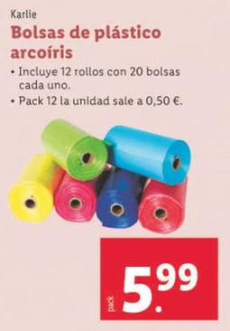 Oferta de Bolsas De Plastico Arcoiris por 5,99€ en Lidl