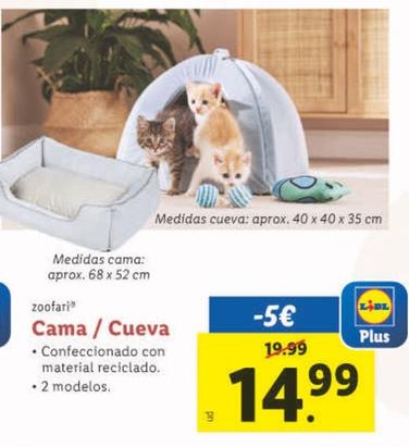 Oferta de Zoofari - Cama/cueva por 14,99€ en Lidl