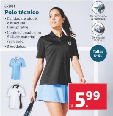 Oferta de Crivit - Polo Tecnico por 5,99€ en Lidl
