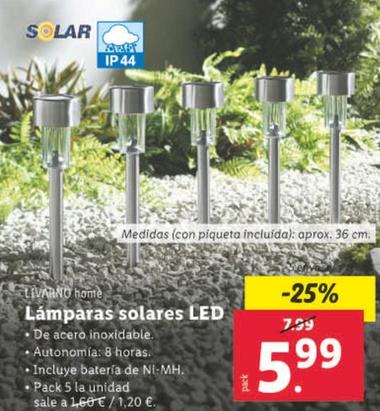 Oferta de Livarno Home Lamparas Solares por 5,99€ en Lidl