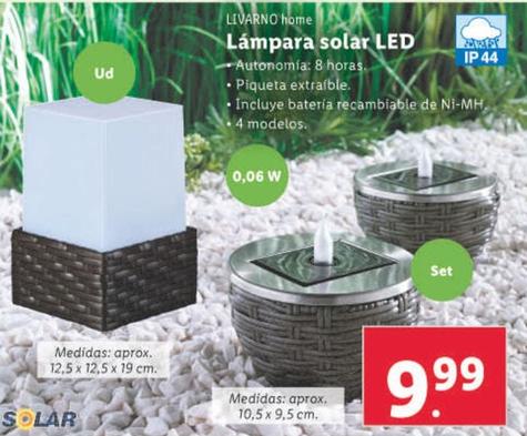 Oferta de Livarno Home Lampara Solar Led por 9,99€ en Lidl