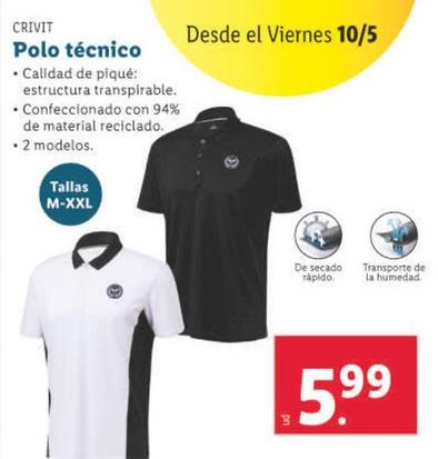 Oferta de Crivit - Polo Tecnico por 5,99€ en Lidl
