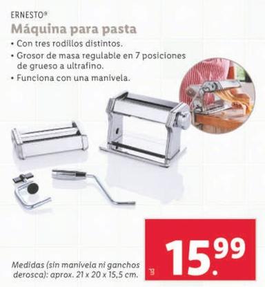Oferta de Ernesto - Maquina Para Pasta por 15,99€ en Lidl