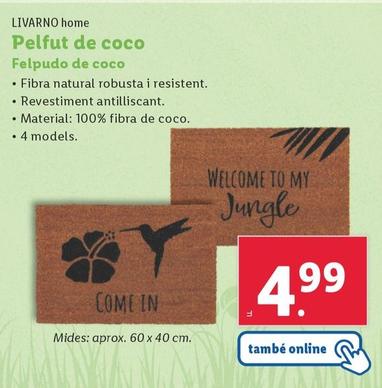 Oferta de Livarno Home - Felpudo De Coco por 4,99€ en Lidl