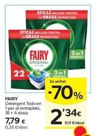 Oferta de Fairy - Detergent Todo En 1 Per Al Rentaplats por 7,79€ en Caprabo