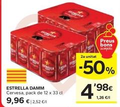 Oferta de Estrella Damm - Cervesa por 9,96€ en Caprabo