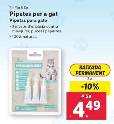 Oferta de PinPin & Co - Pipetas Para Gato por 4,49€ en Lidl