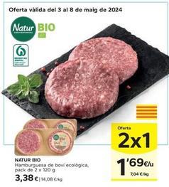 Oferta de Natur - Bio Hamburguesa De Boví Ecològica por 3,38€ en Caprabo