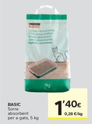 Oferta de Basic - Sorra Absorbent Per A Gats por 1,4€ en Caprabo