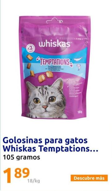 Oferta de Whiskas - Golosinas Para Gatos Temptations por 1,89€ en Action