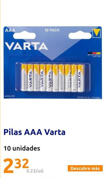 Oferta de Varta - Pilas Aaa por 2,32€ en Action