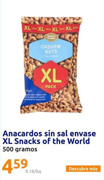 Oferta de Cashew Nuts - Anacardos Sin Sal Envase Xl Snacks Of The World por 4,59€ en Action