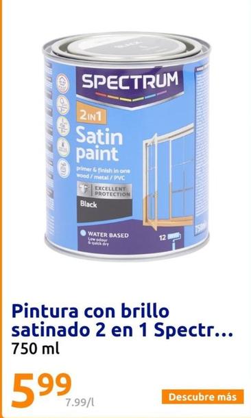 Oferta de Spectrum - Pintura Con Brillo Satinado 2 En 1 por 5,99€ en Action