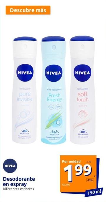 Oferta de Nivea - Desodorante En Espray por 1,99€ en Action