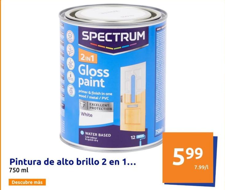 Oferta de Spectrum - Pintura De Alto Brillo 2 En 1 por 5,99€ en Action