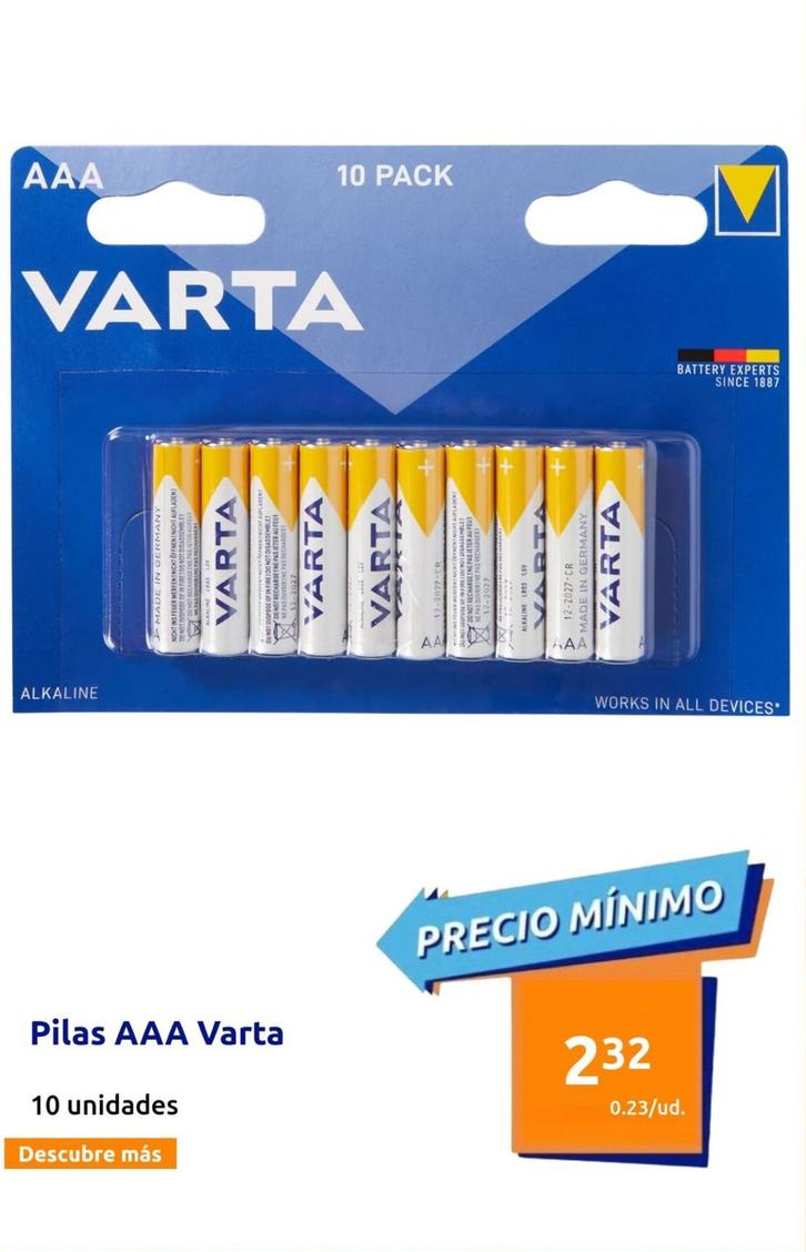 Oferta de Varta - Pilas Aaa por 2,32€ en Action