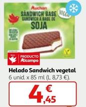 Oferta de Helado Sandwich Vegetal por 4,45€ en Alcampo