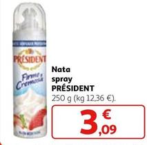 Oferta de Président - Nata Spray por 3,09€ en Alcampo