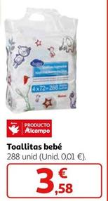 Oferta de Toallitas Bebé por 3,58€ en Alcampo