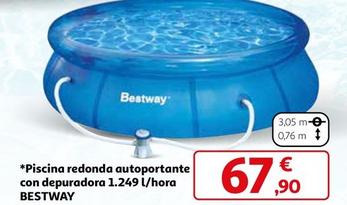 Oferta de Bestway - Piscina Redonda Autoportante Con Depuradora 1.249 L/hora por 67,9€ en Alcampo