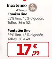 Oferta de Inextenso - Camisa Lino, Pantalón Lino por 17,99€ en Alcampo