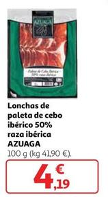 Oferta de Azuaga - Lonchas De Paleta De Cebo Ibérico 50% Raza Ibérica por 4,19€ en Alcampo