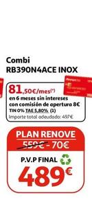 Oferta de Hisense - Combi Rb390n4ace Inox por 489€ en Alcampo