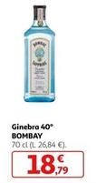Oferta de Bombay - Ginebra 40° por 18,79€ en Alcampo