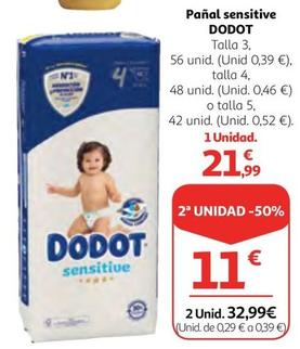 Oferta de Dodot - Pañal Sensitive por 21,99€ en Alcampo