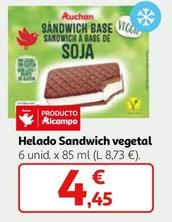 Oferta de Auchan - Helado Sandwich Vegetal por 4,45€ en Alcampo