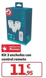 Oferta de Auchan - Kit 3 Enchufes Con Control Remoto por 11,95€ en Alcampo