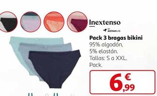 Oferta de Inextenso - Pack 3 Bragas Bikini por 6,99€ en Alcampo