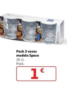 Oferta de Pack 3 Vasos Modelo Space por 1€ en Alcampo