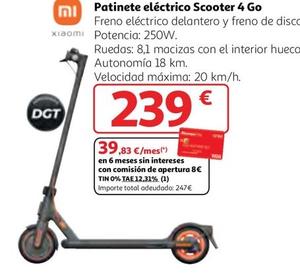 Oferta de Xiaomi - Patinete Electrico Scooter 4 Go por 239€ en Alcampo