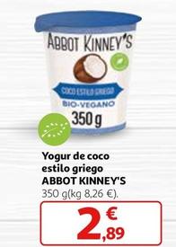 Oferta de Abbot Kinney's - Yogur De Coco Estilo Griego por 2,89€ en Alcampo