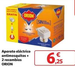 Oferta de Orion - Aparato Eléctrico Antimosquitos + 2 Recambios por 6,25€ en Alcampo