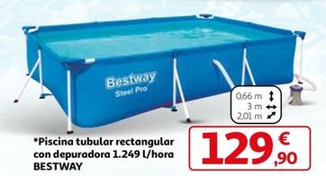 Oferta de Bestway - Piscina Tubular Rectangular Con Depuradora 1.249 L/hora por 129,9€ en Alcampo