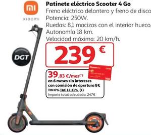 Oferta de Xiaomi - Patinete Eléctrico Scooter 4 por 239€ en Alcampo