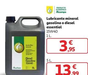 Oferta de Auchan - Lubricante Mineral Gasolina o Diesel Essential  por 3,95€ en Alcampo