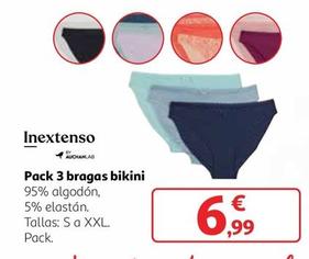 Oferta de Inextenso - Pack 3 Bragas Bikini por 6,99€ en Alcampo