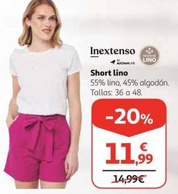 Oferta de Inextenso  - Short Lino por 11,99€ en Alcampo