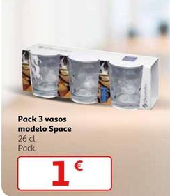 Oferta de Pack 3 Vasos Modelo Space por 1€ en Alcampo