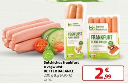 Oferta de Better - Salchichas Frankfurt O Vegwurst por 2,99€ en Alcampo