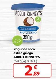 Oferta de Abbot Kinney's - Yogur De Coco Estilo Griego por 2,89€ en Alcampo