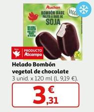 Oferta de Auchan - Helado Bombon Vegetal De Chocolate por 3,31€ en Alcampo