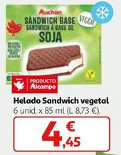 Oferta de Auchan - Helado Sandwich Vegetal por 4,45€ en Alcampo