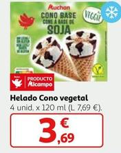 Oferta de Auchan - Helado Cono Vegetal por 3,69€ en Alcampo