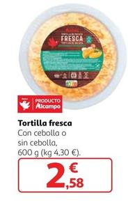 Oferta de Tortilla Fresca Con Cebolla o Sin Cebolla por 2,58€ en Alcampo