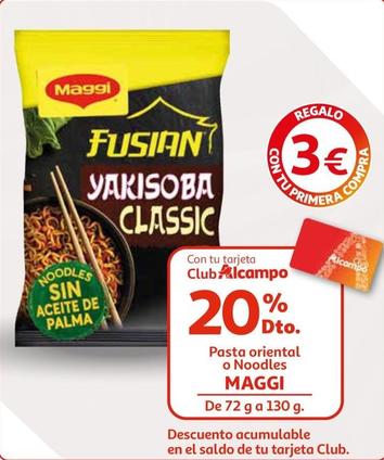 Oferta de Maggi - Pasta Oriental O Noodles por 3€ en Alcampo